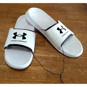 Under Armour Ignite Select Slides Mens Sz 18 Big Tall Shoes Athletic White Black